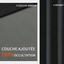 Rideau 100% caché 2 pièces, rideau en lin isolé thermiquement anti-chaleur texturé opaque rideau à œillets isolation légère anti-UV décoration chambre maison salon intérieur