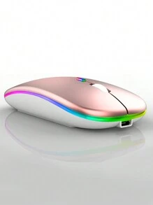 10-Inch Wireless Backlit Mini Silent Notebook Laptop Tablet Wireless Lithium-Ion Battery Keyboard, Dual-Mode Illuminated Wireless Charging Mouse, Compatible With 3 Systems (Keyboard Battery Capacity: 280mAh)