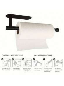 Self-Adhesive Wall-Mounted Paper Towel Holder, Paperless Kitchen And Bathroom Organizer Rack, Roll Paper Storage, Sticking Tape And Tissue Dispenser, Home Decor Bathroom Decor Fall Decor