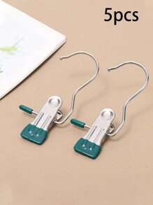 10pcs Of Stainless Steel Clothes Clip, Laundry Clothes Nail With Hook, Portable Hanging Clothes Clip, Wardrobe Organizer, Hanger Halloween Decorations Halloween Costumes Autumn Decor Festival Decor