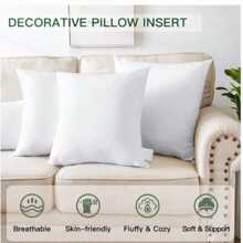 1 Piece White Decorative Pillow With Modern Style, Rectangular High Elasticity Polyester Fiber Pillow Core And Lumbar Cushion. Practical For Home, Office, Camping, Bedding, Pillow Inserts, Pillows For Bed - White - View 2
