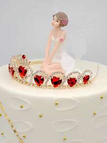 1 pieza Diadema con cristal de corazón de aleación para niñas