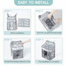 1pc New Baby Diaper Tote Bag, Large Capacity Bedside Hanging Organizer, Cute & Casual, Multi-Functional Storage Pouch - Multicolor - View 5