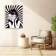 Framed Canvas Painting, Upgrade Roll Packaging, Waterproof Anti-Light Anti-O.Xidation, Japanese Horror Anime Character Print Poster, Funny Amazing Wall Art Anime Canvas Wall Art   Anime Wall Art