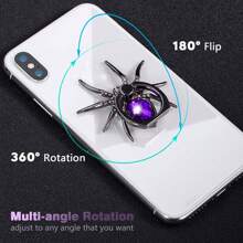 360° Rotating Crystal Glitter Phone Ring Holder, Anti-Slip Grip, Universal For All Smartphones, Selfie Video Accessory - Multicolor - View 3