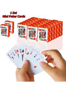 Mini karty do gry - 4 talie 1,5-calowych kieszonkowych kart pokerowych do podróży, sztuczek magicznych i wieczorów w kasynie - najwyższej jakości wodoodporna talia dla dorosłych, nastolatków i wieczorów gier - wyjątkowy pomysł na prezent, upominki na przyjęcia i zestaw kart kolekcjonerskich