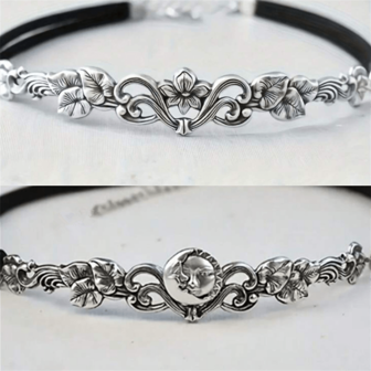 1件波西米亚复古树叶花朵月亮项链，时尚珠宝，女士礼物，婚礼及派对佩戴