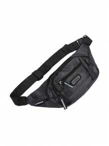 1pc Large-Capacity Men's Stylish Waterproof Waist Bag, Multi-Functional, Wear-Resistant, Multi-Compartment Waist Bag, With Adjustable Strap, Zipper Closure, Perfect For Sports, Fitness, Travel, Business And Daily Commute