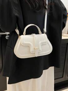 Bolso de estilo universitario, estilo minimalista, para llevar a mano o al hombro, versátil y portátil, útil y llamativo, con bloqueo de color y de estilo universitario
