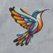 Hummingbird Animal Cute Punk Rock Cartoon Adventure Funny Cool Sew-On Patch Embroidered Applique DIY Clothing Accessory Decor Iron-On Mending Patch For Clothes, Pants, Shoes, Bags Summer, School - Multicolor - View 5