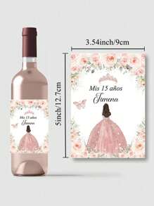 20 unidades Etiquetas adhesivas personalizadas para botellas de vino, etiquetas decorativas con corona de 15 cumpleaños, crea tus propias pegatinas personalizadas | Pegatina con cita favorita | Pegatina personalizada | Troquelado, regalos únicos e ideales para ella, novio, novia, papá, mamá, familia, amigos, mascotas, hija, estudiantes, hijo para aniversarios, cumpleaños, graduación escolar, hogar, oficina