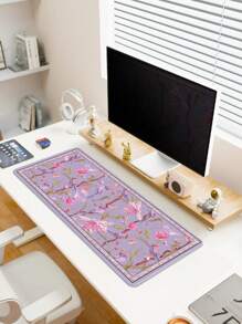 1 件粉色花卉和鸟类图案防滑橡胶游戏鼠标垫，适用于台式电脑/笔记本电脑/办公室使用 - 粉色 - 查看 8
