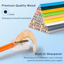 Deli 72 Pack Colored Pencils, Vibrant Color Presharpened Pencils, Soft Core Art Drawing Pencils For Coloring, Sketching, And Painting - Gói 72 - Xem 4