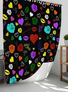 4 pièces Ensemble de rideaux de douche et accessoires de salle de bain avec tapis antidérapants, couvercle de toilette et tapis de bain. Imperméable, séchage rapide, résistant aux moisissures. Décoration de salle de bain avec 12 crochets. Thème chocolat, bonbon, citrouille d'Halloween, cœurs, navette spatiale, coucher de soleil, plage, palmiers pour la maison, l'hôtel, le dortoir