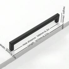 1pc Simple Quadrate Aluminum Alloy Black Brushed Furniture Cabinet Door Handles Drawer Knobs Glass Cabinet Wardrobe Door Pulls Furniture Handle Hardware