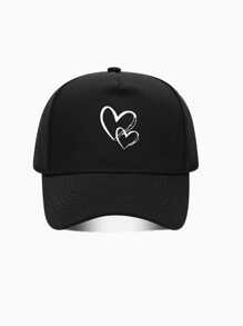 1pc Unisex Heart Washed Baseball Cap, Adjustable Outdoor Sun Hat For Spring, Autumn Travel, Beach, Y2k Style,Fashion Casual Couple Vacation Matching Hat - Multicolor - View 2