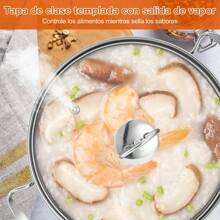 Batería de Cocina,18 PCS Juego de Ollas de Acero Inoxidable, Kitchen Cookware Set con Tapa de Vidrio, Adecuada para Cocina de Inducción, Estufa de Gas - 1 - Ver 4