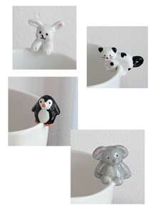 Cute Glazed 3D Cat Coffee Mug With Handle, Rabbit Climbing Ceramic Cup, Elephant Ceramic Mug, Penguin Latte Art Cup Back To School