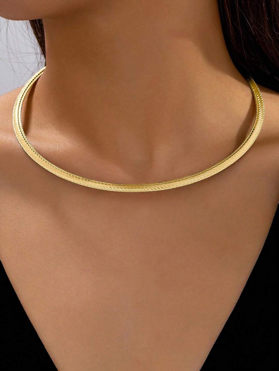 1pc Metal Vintage Coin Design Necklace, Simple & Fashionable Choker For Casual, Daily, Holiday Wear For Women, Suitable As Gift For Friends & Date - Collar - View 1