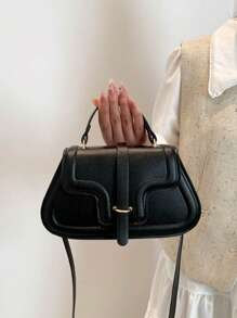 Bolso de estilo universitario, estilo minimalista, para llevar a mano o al hombro, versátil y portátil, útil y llamativo, con bloqueo de color y de estilo universitario