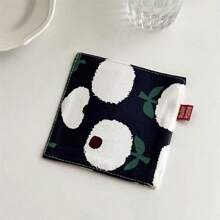 1pc 2-In-1 Square Coaster - Ins Style/Countryside Style, Double-Layered Fabric Insulation Pad, Non-Slip Mat, Decorative Mat, Absorbent Pad, Suitable For Dining Table, Living Room, Bedroom Decor And Use