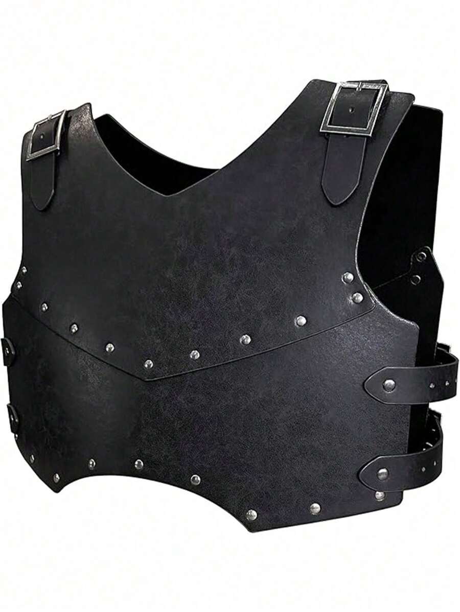 Halloween Medieval Faux Leather Chest Armor, Retro Mercenary Knight ...