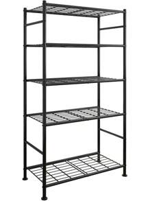 5 Tier Shelf Organizer, Heavy Duty Garage Shelving Unit With Leveling Feet, Stable Metal Shelves Organizer For Pantry, Kitchen And Closet