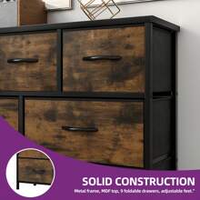 Kommode mit 9 Schubladen,Schrank,Stoffschubladen mit Griffen,Kommodenschrank mit Stabiler Stahlrahmen