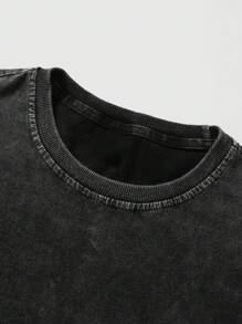 Camiseta casual de hombre con efecto de distorsión y nieve, para primavera/verano