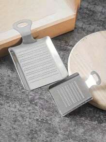 1 pieza Rallador de ajo y jengibre de acero inoxidable, rallador de ajo y jengibre de acero inoxidable, prensa de ajo manual de cocina, rallador de ajo multifuncional, accesorios de cocina para preparación de alimentos, utensilios de cocina.