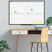Magnetic Dry Erase Calendar Whiteboard, 4 Month White Board Planner 36 X 24 Inch, Black Aluminum Frame Wall Mounted Board For Office Home And School