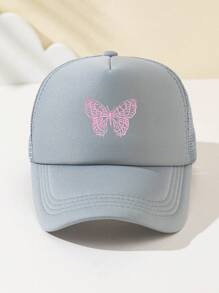 1pc Women's Butterfly Embroidered Mesh Baseball Cap, Sun-Shading & Breathable For Outdoor Sports, Camping, Fishing, Truckers, Fashion & Versatile, Adjustable Cap Circumference - A - View 9