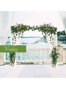 12/24pcs Silk Artificial Ivy Vines Leaf Garland Plants Hanging Wedding Garland Fake Foliage Flowers Home Kitchen Garden Office Wedding Wall Decor Gifts Birthday Graduation