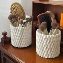 360 度旋转化妆刷架、眼影刷收纳盒、梳妆台收纳盒桌面笔筒家居浴室装饰秋季装饰化妆品收纳盒返校 - 彩色 - 查看 1