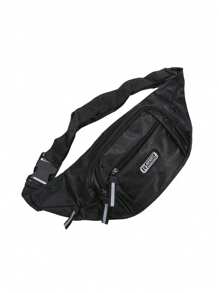1pc Large-Capacity Men's Stylish Waterproof Waist Bag, Multi-Functional, Wear-Resistant, Multi-Compartment Waist Bag, With Adjustable Strap, Zipper Closure, Perfect For Sports, Fitness, Travel, Business And Daily Commute