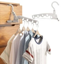 3/1PC 多功能折叠衣架节省空间，可调节垂直和水平衣服收纳架，带有多个孔，用于衣柜储存的塑料衣架，可折叠设计，方便使用和储存，节省空间的壁橱收纳架，非常适合悬挂衬衫、裤子和配饰，非常适合家庭和公寓。
