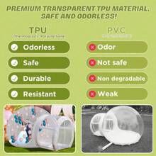 Inflatable Transparent Bubble House For Kids & Adults, Rental Grade Great Large Backyard Outdoor Tent(Heavy Duty Full TPU), 680W Blower And 600W Air Pump, Party & Camping Activities, 16 X 10 X 7.5 Ft - 白色 - 查看 5