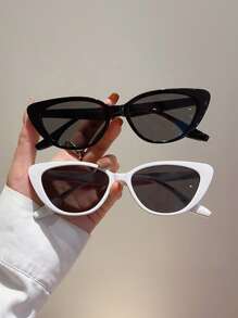 Two Pairs Of New European And American Style Retro Triangular Cat-Eye And High-End Glasses - Multicolor - View 9
