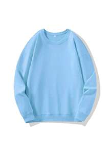 2025 Womens Oversized Sweatshirts Hoodies Fleece Crewneck Sweaters Casual Tops Comfy Fall Fashion Outfits Winter Clothes - Baby Blue - View 5