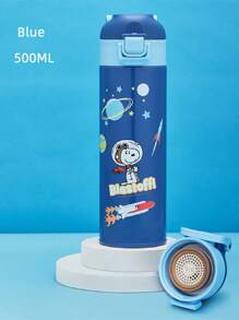 1pc SNOOPY 316 Stainless Steel Vacuum Insulated Cup, Outdoor Portable Car Tumbler, Cute Sports Water Bottle With Tea Strainer