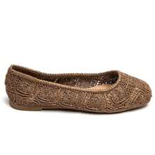 Women's Casual Breathable Woven Straw Flats - Camel - View 2