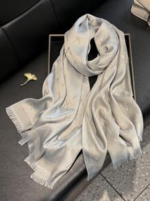 1pc Women Simple Elegant V-Letter Glitter Printing Scarf, Versatile Shawl, Hijab, Decoration, All Season UV Protection For Dress - Multicolor - View 23