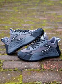 Men Fashion Breathable Mesh Sporty Sneakers, Comfortable Lace-Up Running Shoes With Non-Slip Sole And Knit Insole, Suitable For All Seasons, Teen Casual, Outdoor Athletics, Vacation, Graduation, Birthday Gifts