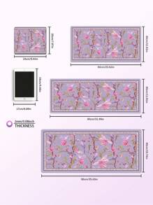 1 件粉色花卉和鸟类图案防滑橡胶游戏鼠标垫，适用于台式电脑/笔记本电脑/办公室使用 - 粉色 - 查看 9