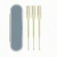 3/6 pièces - Set de Coupe-Cheveux de Nez Manuel, Coupe à 360°, Tête de Coupe Double-Tranchant, Élément Essentiel de Soins Personnels en Toute Sécurité, Sans Batterie Nécessaire, Facile à Nettoyer, Matériau en Plastique