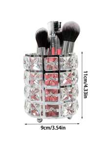 1 pieza Soporte de lujo europeo para pinceles de maquillaje de cristal, taza de almacenamiento con forma redonda y creativa