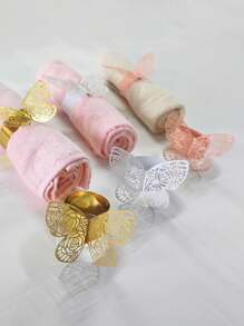 20pcs 3D Butterfly Paper Napkin Rings, Party Wedding Table Decoration, Suitable For Party, Holiday, Valentine's Day, Christmas
