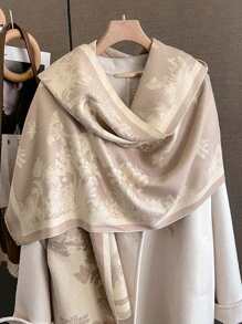 1 pieza de 65*185cm Bufanda/manta con estampado colorido de pájaros y flores, suave y cálida, de uso casual y multifuncional para dama, sensación de cachemira, regalo para salidas de invierno, bodas y vestidos de noche
