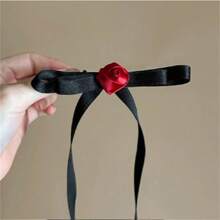 2 piezas Sujetadores para el cabello tipo lazo con cinta de rosa, pinzas para el cabello, accesorios para el cabello nuevos 2025