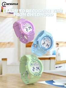 Candy Color Sports Watch For Teenagers, 30M Waterproof Swim, Luminous Alarm Clock Chronograph Shock Resistant Watch - Multicolor - View 2